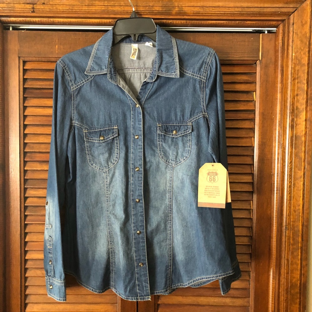 NWT Route 66 Special Washed Ladies Shirt